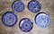 Italian Ceramic Plates with Cobalt Blue Decorations, Deruta, 1950s, Set of 5 2