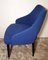 Fauteuils Ulrich Guglielmo Vintage en Alcantara Bleu, Italie, 1950s, Set de 2 9