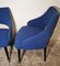 Fauteuils Ulrich Guglielmo Vintage en Alcantara Bleu, Italie, 1950s, Set de 2 7