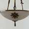 Mid-Century Swedish Brass and Frosted Glass Plafonnier Light, Image 4