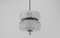 Crystal Glass Hanging Lamp with Chrome Ring, 1970s 4