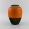 Ipsens Denmark Vase aus glasierter Keramik, handbemalte Landschaft, 1930er 3