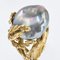 Naturalist Grey Baroque Pearl 18 Karat Yellow Gold Ring. 1970s 8