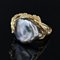 Naturalist Grey Baroque Pearl 18 Karat Yellow Gold Ring. 1970s 6