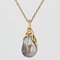 Modern Baroque Grey Pearl 18 Karat Yellow Gold Pendant 5