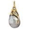 Modern Baroque Grey Pearl 18 Karat Yellow Gold Pendant 1