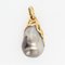 Modern Baroque Grey Pearl 18 Karat Yellow Gold Pendant, Image 8