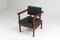Executive Chairs in Black Leather attributed to Wim Den Boon, 1950s, Image 5
