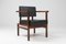 Executive Chairs in Black Leather attributed to Wim Den Boon, 1950s 2