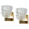 Barovier Art Deco Rostrato Brass Mounted Murano Glass Sconces, 1940s, Set of 2 1