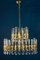 Brass and Glass Chandelier, Italy, attributed to Gaetano Sciolari, 1960s 1