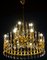 Brass and Glass Chandelier, Italy, attributed to Gaetano Sciolari, 1960s 15