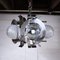 Vintage Geometric Chrome and Glass Chandelier attributed to Mazzega, 1970s 4