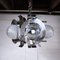 Vintage Geometric Chrome and Glass Chandelier attributed to Mazzega, 1970s, Image 4