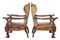 19th Century Carved Oak and Leather Armchairs, 1890s, Set of 2, Image 5