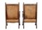 19th Century Carved Oak and Leather Armchairs, 1890s, Set of 2, Image 3