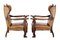 19th Century Carved Oak and Leather Armchairs, 1890s, Set of 2, Image 4