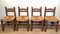 French Brutalist Dining Chairs by Charles Dudouyt, 1960s, Set of 4 1