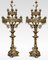 Large 19th Century Gothic Revival Brass Candelabras, Set of 2 1