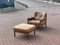 Leather Lounge Chair with Footstool, 1960s, Set of 2 4