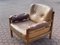 Leather Lounge Chair with Footstool, 1960s, Set of 2 5
