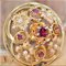 18 Karat 20th Century French Garnet Fine Pearl Yellow Gold Brooch, 1890s, Image 11