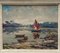 Leopold Pernes, Breton Red Sailing Boat, Oil on Canvas 2