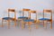 Blue and Brown Dining Chairs, 1950s, Set of 4, Image 4