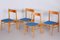 Blue and Brown Dining Chairs, 1950s, Set of 4 5