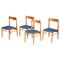 Blue and Brown Dining Chairs, 1950s, Set of 4, Image 1
