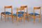 Chaises de Salle à Manger Bleues et Marron, 1950s, Set de 4 9