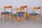 Sedie da pranzo blu e marroni, anni '50, set di 4, Immagine 9