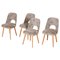 Czech Grey and Brown Ash Chairs attributed to Oswald Haerdtl, 1950s, Set of 4 1