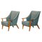 Art Deco Green Beech Armchairs, Denmark, 1940s, Set of 2, Image 1