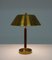 Skandinavische Mid-Century Tischlampe aus Messing & Leder, 1960er 7