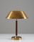 Skandinavische Mid-Century Tischlampe aus Messing & Leder, 1960er 2