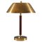 Mid-Century Scandinavian Brass and Leather Table Lamp attributed to Falkenbergs, 1960s 1