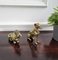 Italian Brass Bronze Desk Top Dog Sculptures or Paperweights, 1960s, Set of 2, Image 2