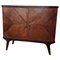 Mid-Century Italian Regency Italian Walnut, Burl & Mirror Dry Bar Cabinet, 1950s, Image 1