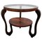 Italian Art Deco Briar Burl Wood and Glass Round Center Coffee Table, 1940s, Image 1