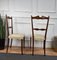 Mid-Century Modern Italian Walnut & Upholstered Dining Chairs, 1950s, Set of 6, Image 4