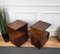 Italian Art Deco Nightstands Side Tables in Burl Walnut, 1940s, Set of 2 7