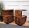 Italian Art Deco Nightstands Side Tables in Burl Walnut, 1940s, Set of 2 6