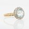19th Century French Aquamarine Diamonds 18 Karat Yellow Gold Round Ring, Image 11