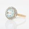 19th Century French Aquamarine Diamonds 18 Karat Yellow Gold Round Ring 7