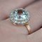 19th Century French Aquamarine Diamonds 18 Karat Yellow Gold Round Ring 16