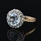 19th Century French Aquamarine Diamonds 18 Karat Yellow Gold Round Ring 5