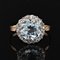 19th Century French Aquamarine Diamonds 18 Karat Yellow Gold Round Ring 3