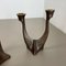 Mid-Century Brutalist Bronze Candleholders, Michael Harjes, Germany, 1960s, Set of 2, Image 13