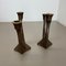 Mid-Century Brutalist Bronze Candleholders, Michael Harjes, Germany, 1960s, Set of 2 10